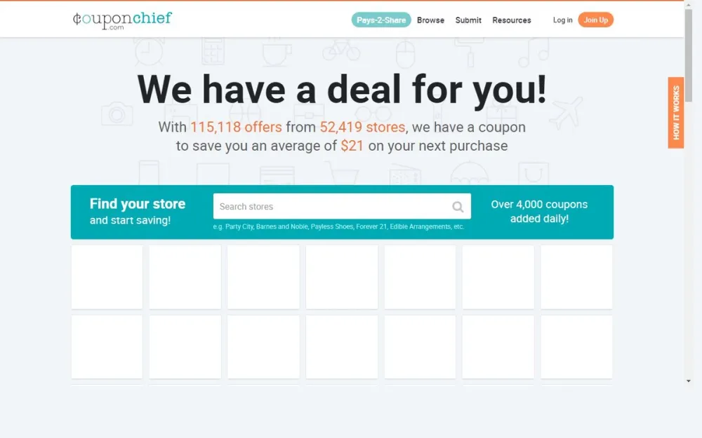 Screenshot of CouponChief