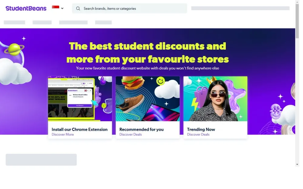 Screenshot of StudentBeans Screenshot of StudentBeans